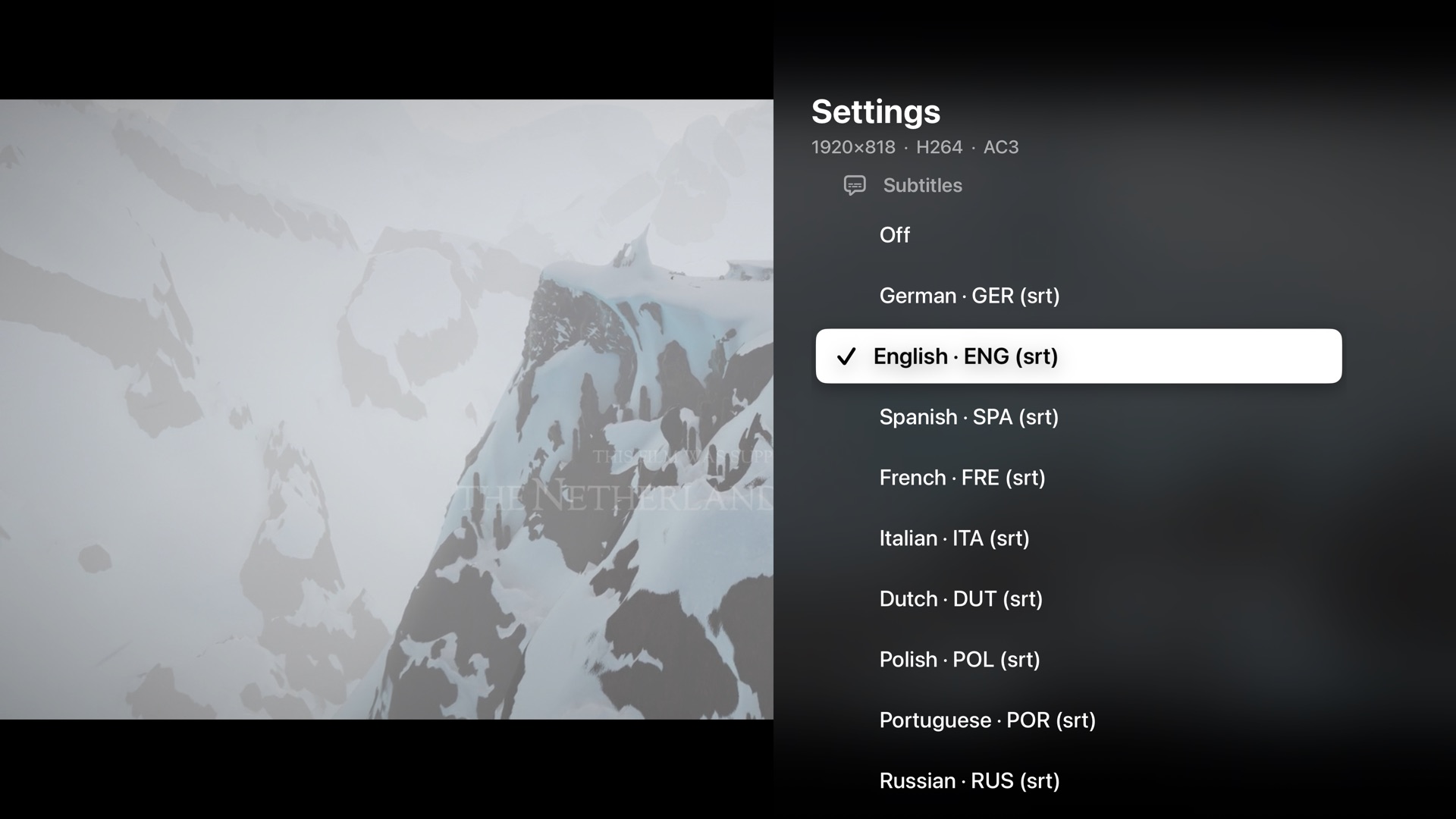 Audio and subtitles